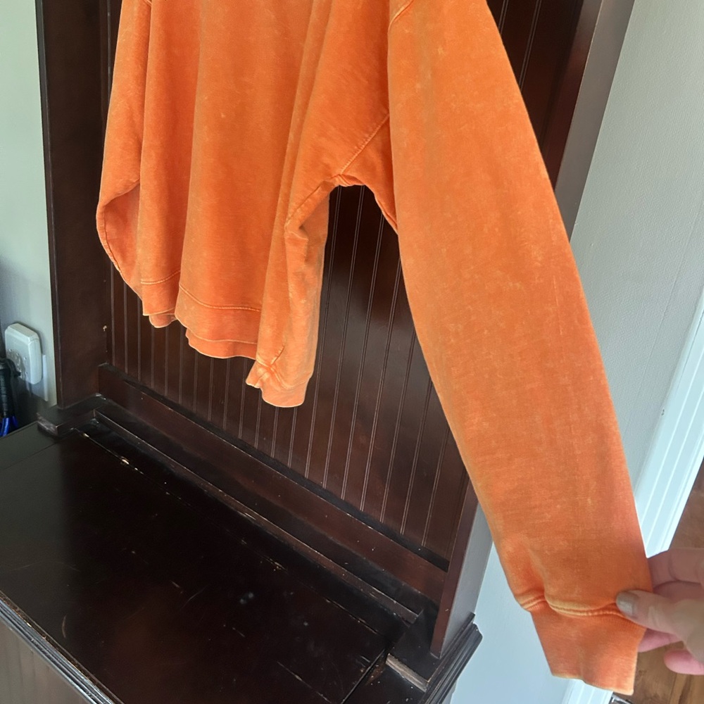 ZOOZATZ Auburn University Sweatshirt Orange Oversized Marbled Faded Baggy | XS - Picture 6 of 11